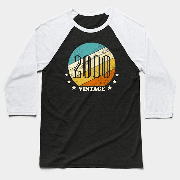 Vintage born in 2000 birth year gift Baseball T-Shirt by Inyourdesigns